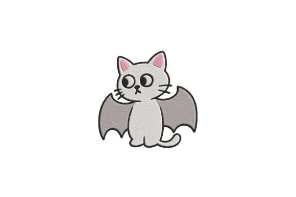 Bat Wing Cat Embroidery