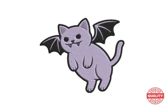 Bat Wing Vampire Cat Embroidery