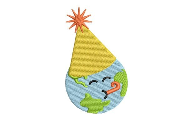 Birthday Earth Embroidery Design