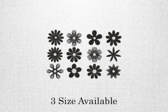 Black Floral Embroidery Design Set