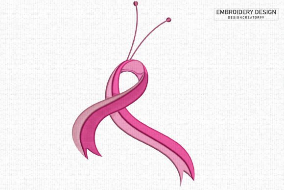 Breast Cancer Butterfly Embroidery