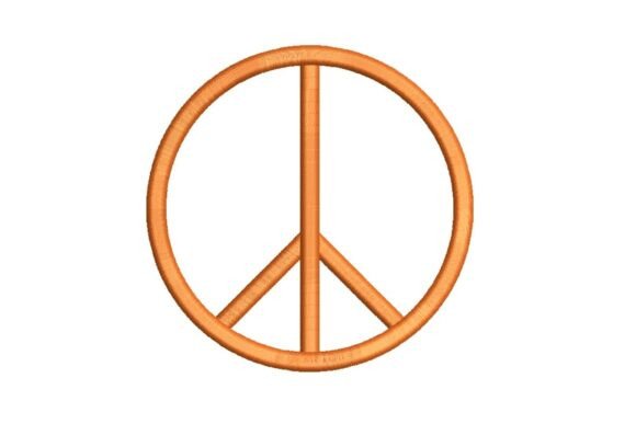 Classic Peace Sign Embroidery Design