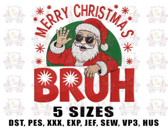 Cool Santa Embroidery Design