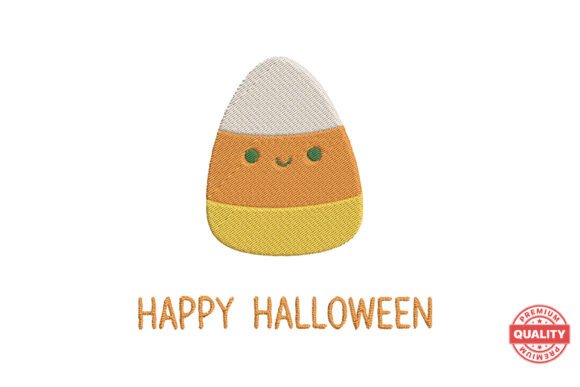 Cute Candy Corn Halloween Embroidery