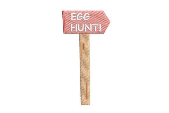 Egg Hunt Sign Embroidery Design