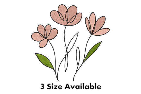 Elegant Line Floral Embroidery File