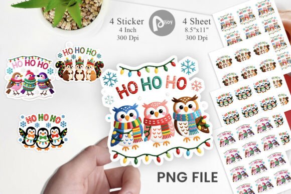 Faux Embroidery Holiday Animal Sticker