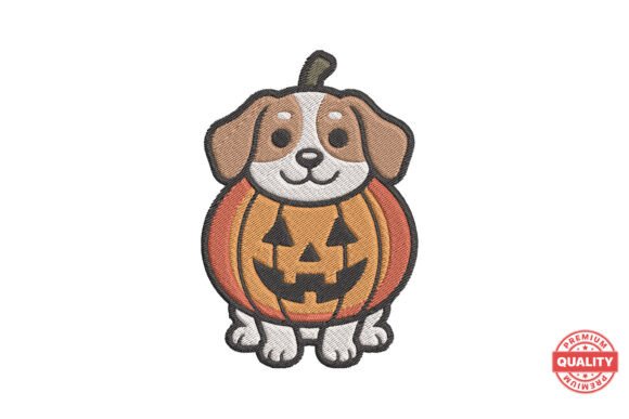 Halloween Puppy Pumpkin Embroidery