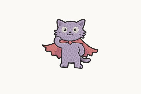 Hero Cat with Cape Embroidery
