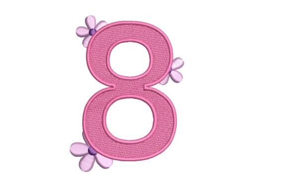 International Women’s Day Floral Number 8 Embroidery