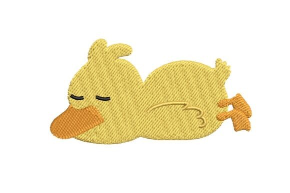 Lazy Duck Embroidery Design