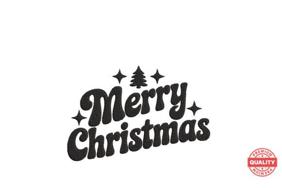Merry Christmas Text Embroidery