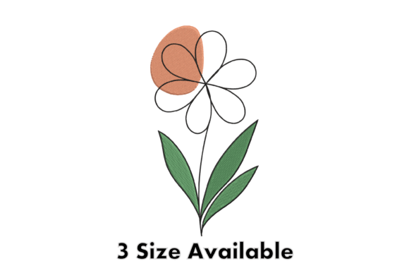 Minimal Daisy Embroidery Design File