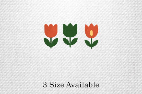Minimal Tulip Flower Embroidery Set