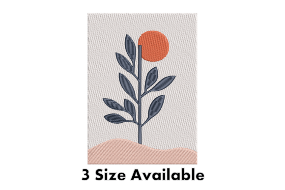 Modern Plant Sun Embroidery File