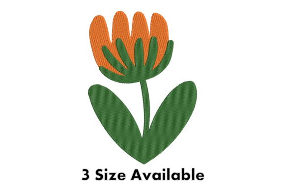 Simple Tulip Flower Embroidery Design